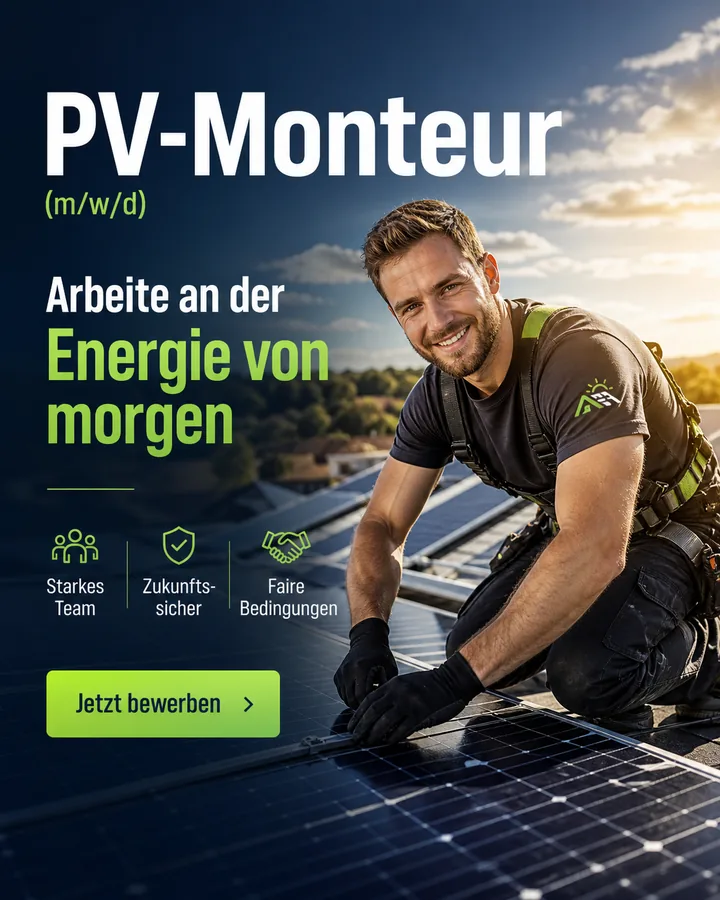 Beispielanzeige für PV-Monteure