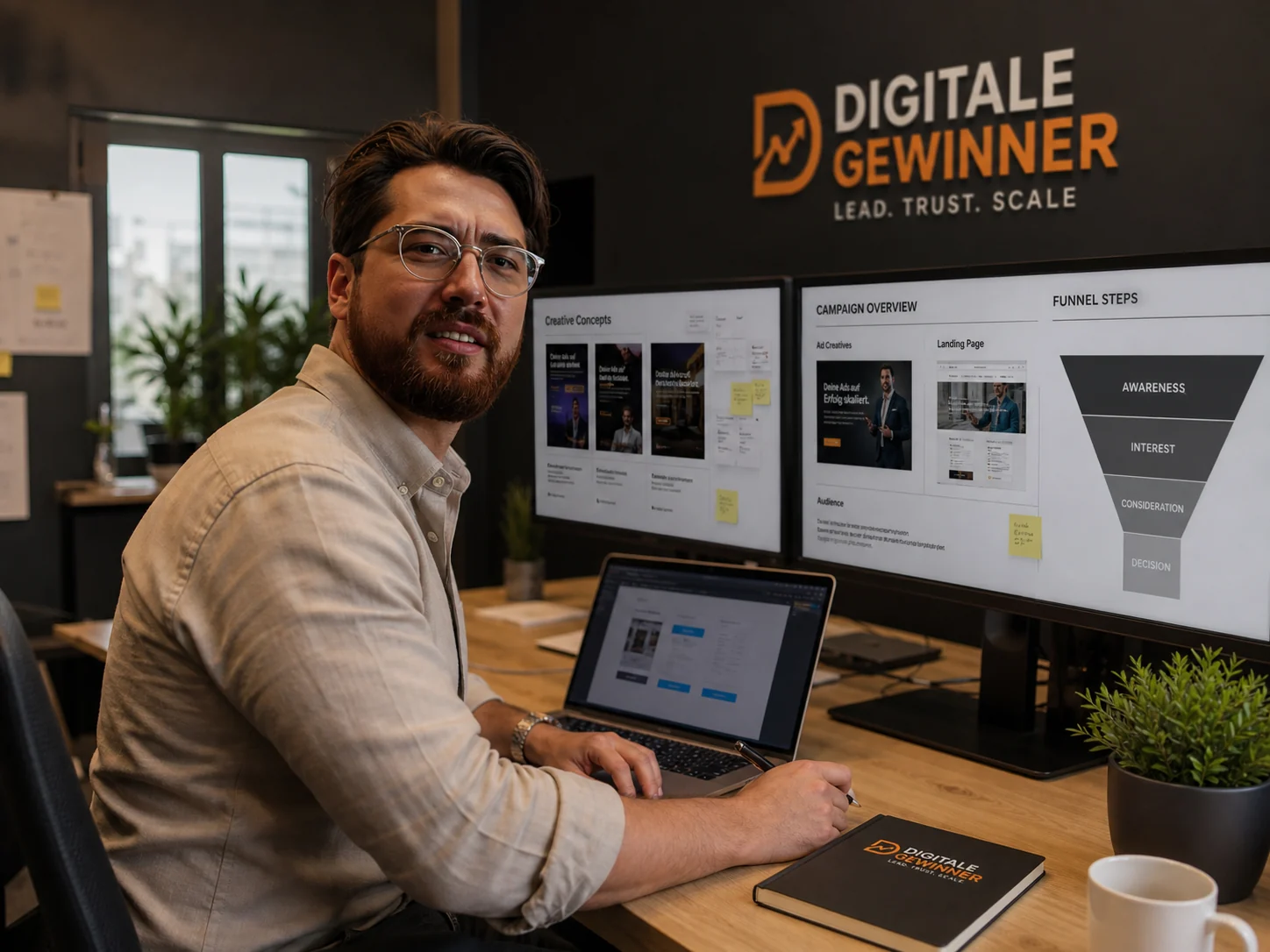 Raphael Hermann präsentiert das Digitale Gewinner Übersicht für Handwerksbetriebe