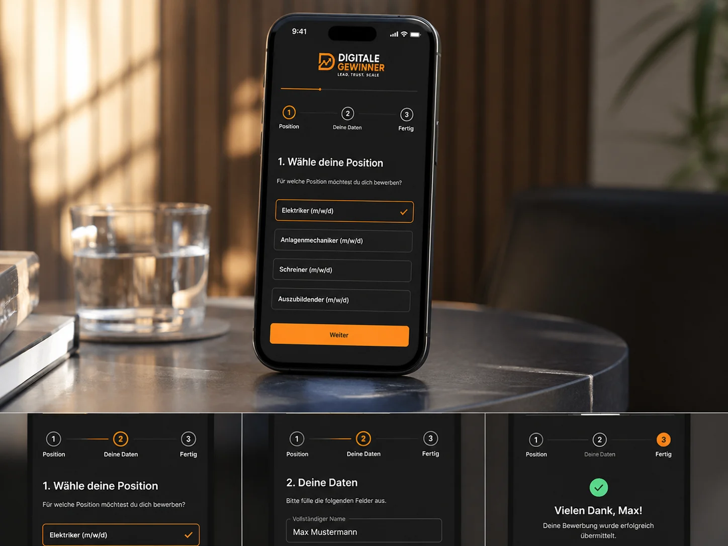 Mobile Bewerbung