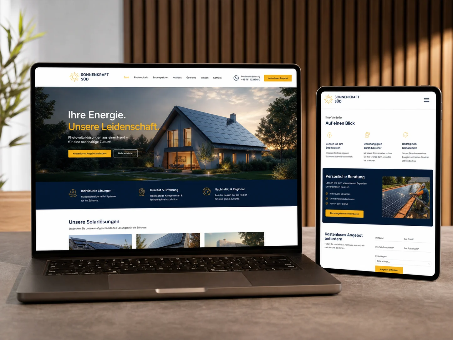 Sonnenkraft Süd Website Beispiel